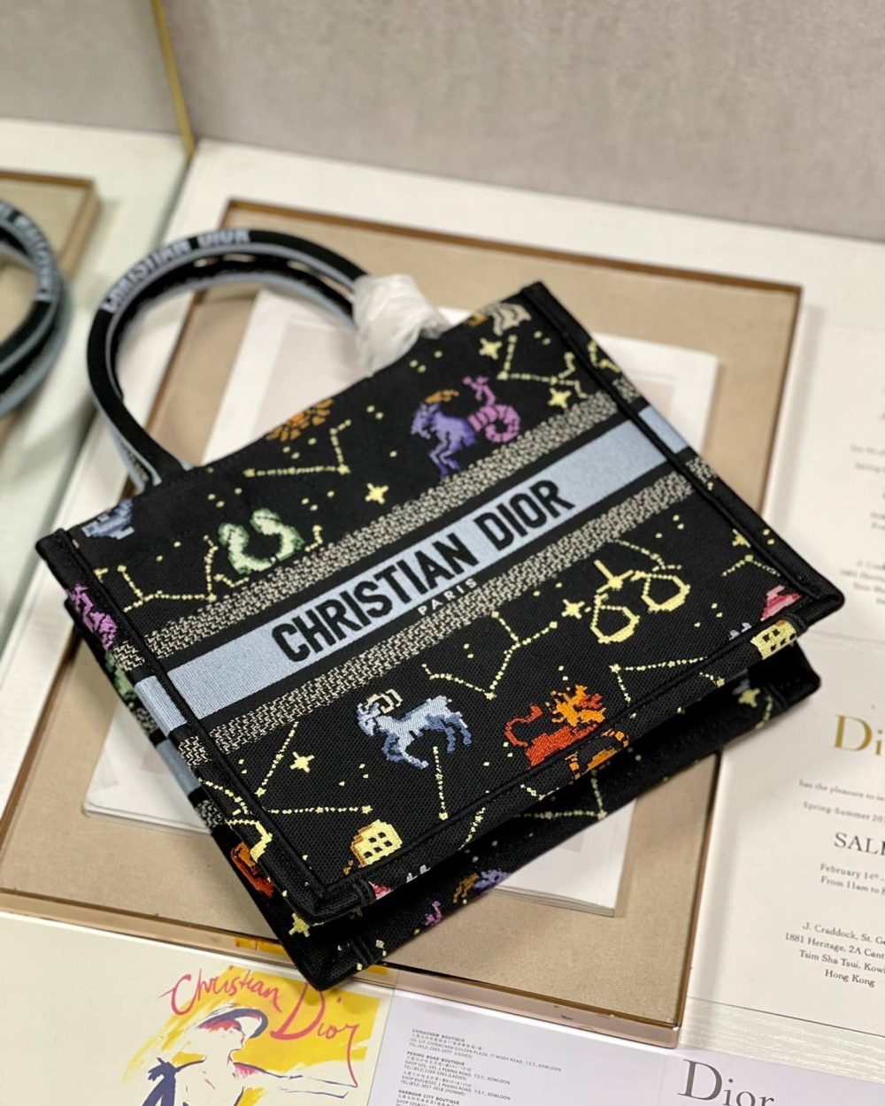 1:1 Replica Christian Dior Small Dior Book Tote Black, For Women, Women’s Handbags 26.5cm/10.5in CD