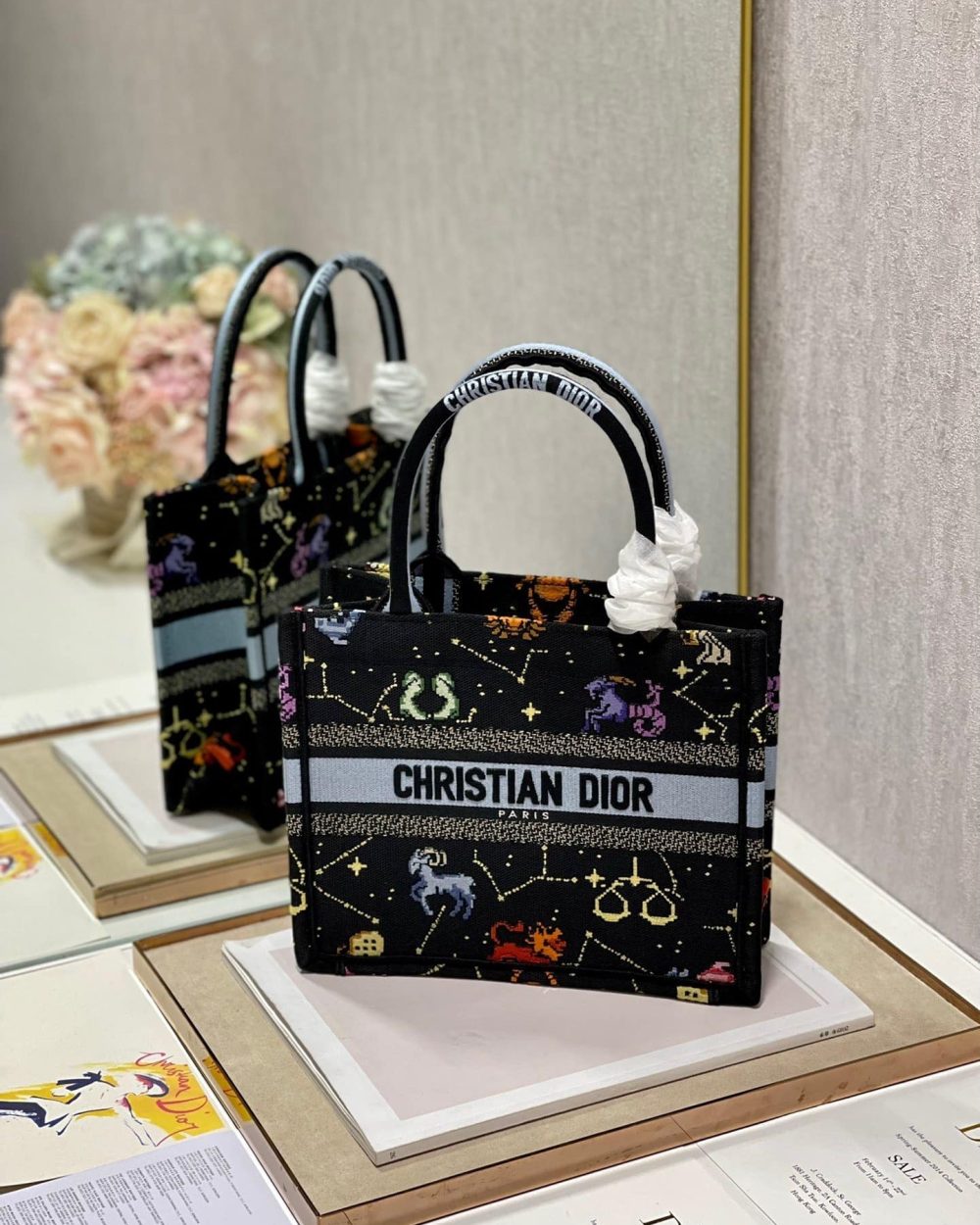 1:1 Replica Christian Dior Small Dior Book Tote Black, For Women, Women’s Handbags 26.5cm/10.5in CD