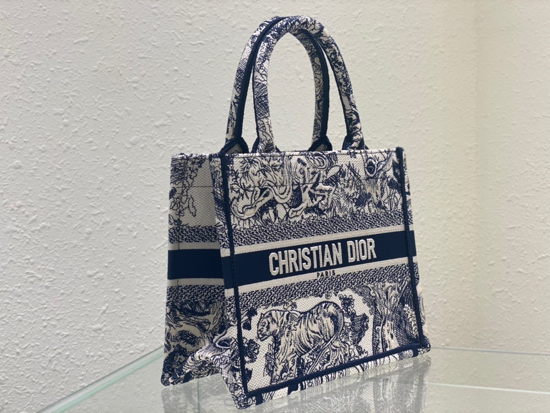 1:1 Replica Christian Dior Small Dior Book Tote Blue, For Women, Women’s Handbags 26.5cm/10.5in CD M1265ZRGO_M928 - Image 8