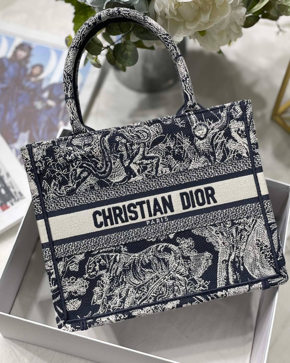 1:1 Replica Christian Dior Small Dior Book Tote Blue, For Women, Women’s Handbags 26.5cm/10.5in CD M1265ZRGO_M928