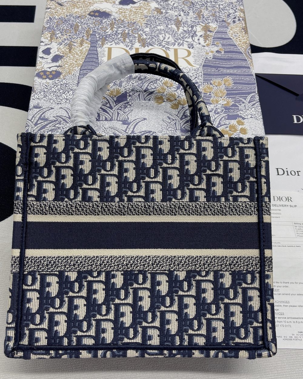 1:1 Replica Christian Dior Small Dior Book Tote Blue, For Women, Women’s Handbags 26.5cm/10.5in CD M1265ZRIW_M928