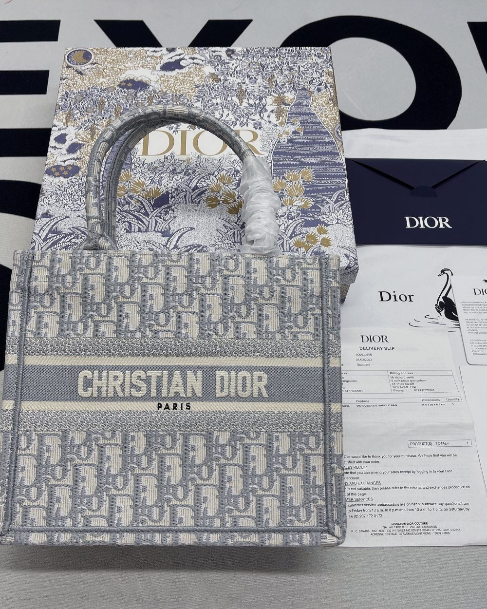 1:1 Replica Christian Dior Small Dior Book Tote Violet, For Women, Women’s Handbags 26.5cm/10.5in CD