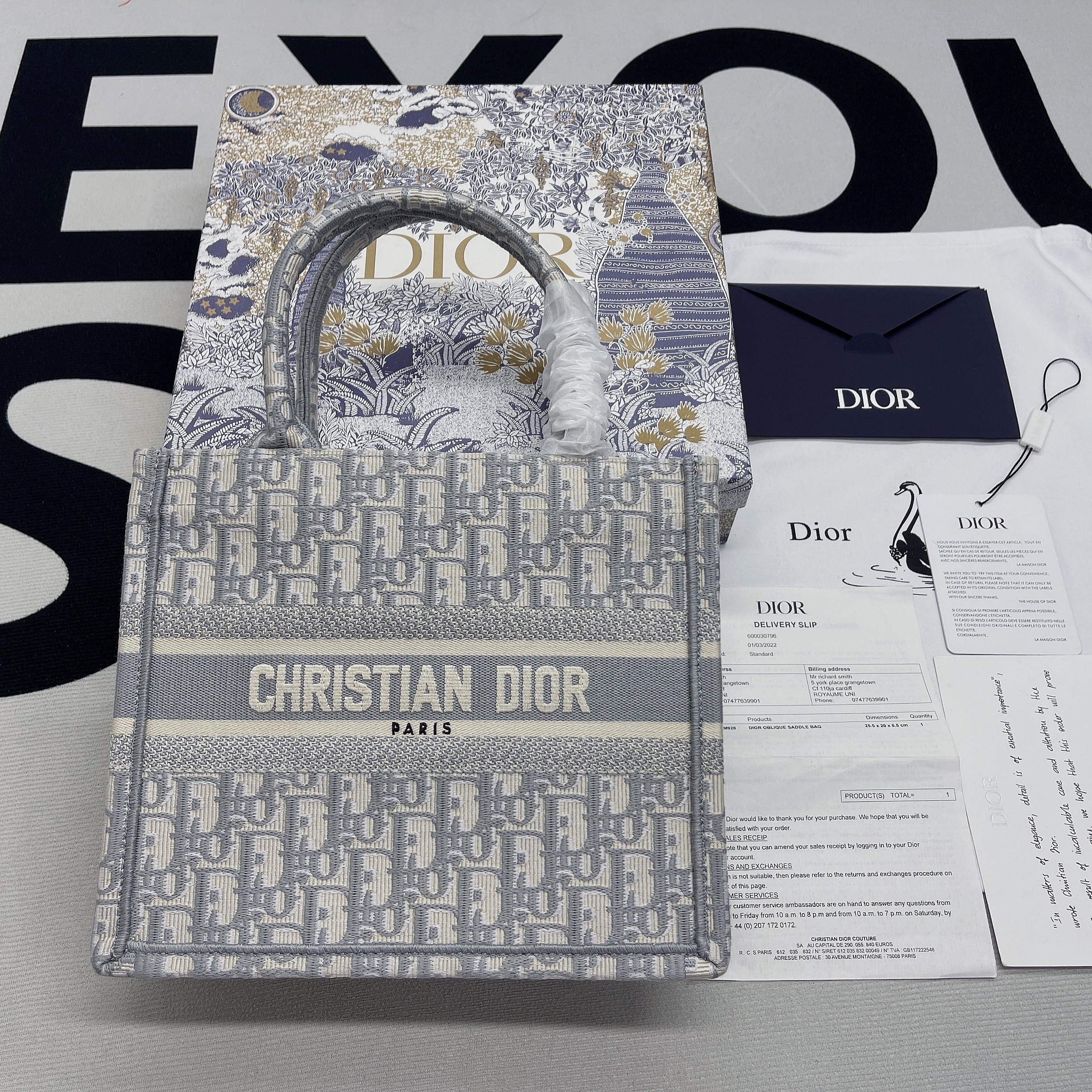 1:1 Replica Christian Dior Small Dior Book Tote Violet, For Women, Women’s Handbags 26.5cm/10.5in CD - Image 2