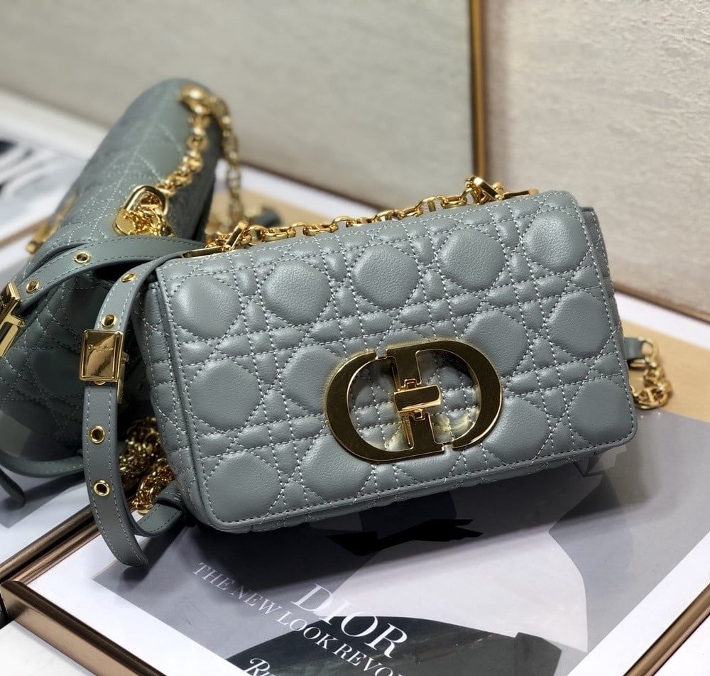 1:1 Replica Christian Dior Small Dior Caro Bag, Grey, For Women Women’s Handbags, Shoulder Bags, Crossbody Bags, 20cm CD M9241UWHC_M41G