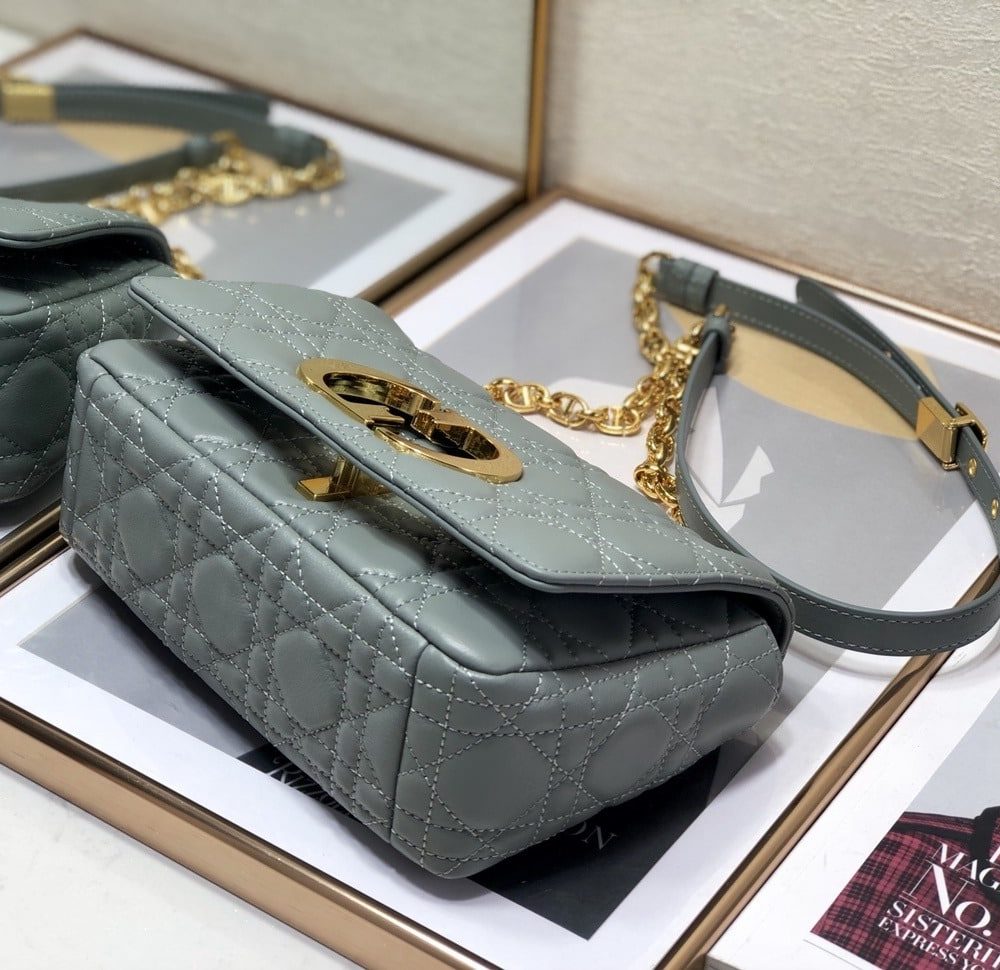 1:1 Replica Christian Dior Small Dior Caro Bag, Grey, For Women Women’s Handbags, Shoulder Bags, Crossbody Bags, 20cm CD M9241UWHC_M41G