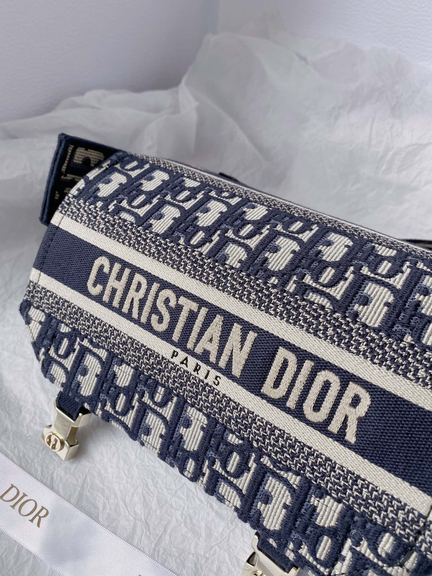 1:1 Replica Christian Dior Small DIORCAMP Bag Blue Dior Oblique Embroidery, Blue, For Women Women's Handbags, Shoulder Bags, Crossbody Bags, 23cm CD M1241ORIW_M928 - Image 7