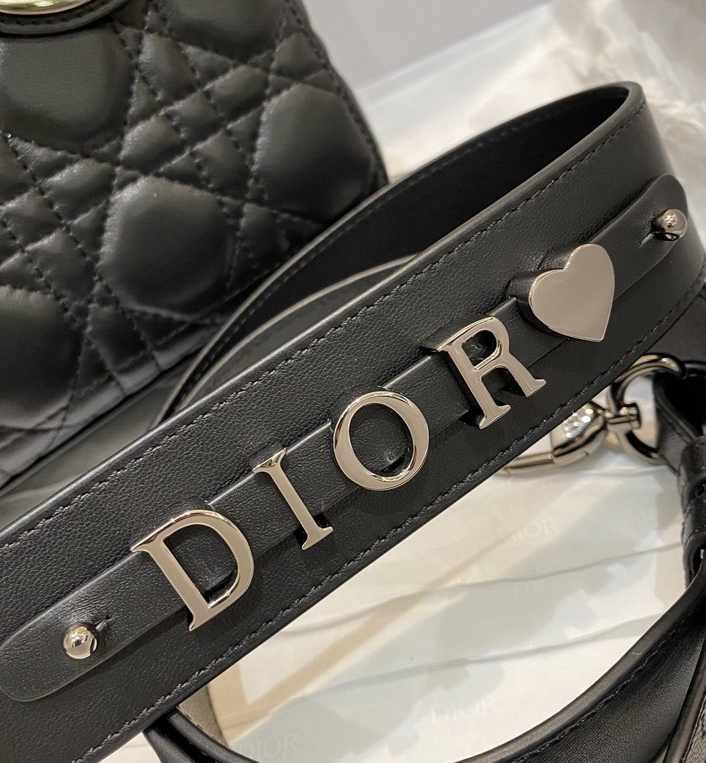 1:1 Replica Christian Dior Small Lady Dior Bag Silver Hardware, Black, For Women Women’s Handbags, Crossbody Bags, 20cm CD