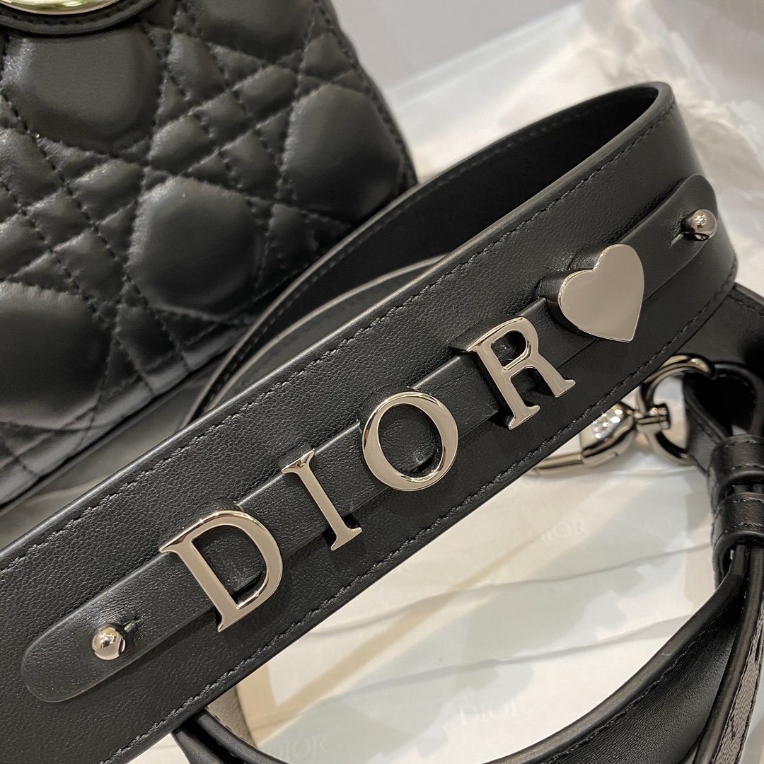 1:1 Replica Christian Dior Small Lady Dior Bag Silver Hardware, Black, For Women Women’s Handbags, Crossbody Bags, 20cm CD - Image 2