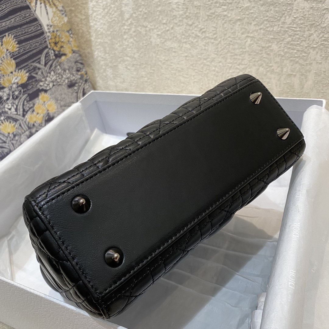 1:1 Replica Christian Dior Small Lady Dior Bag Silver Hardware, Black, For Women Women’s Handbags, Crossbody Bags, 20cm CD - Image 6