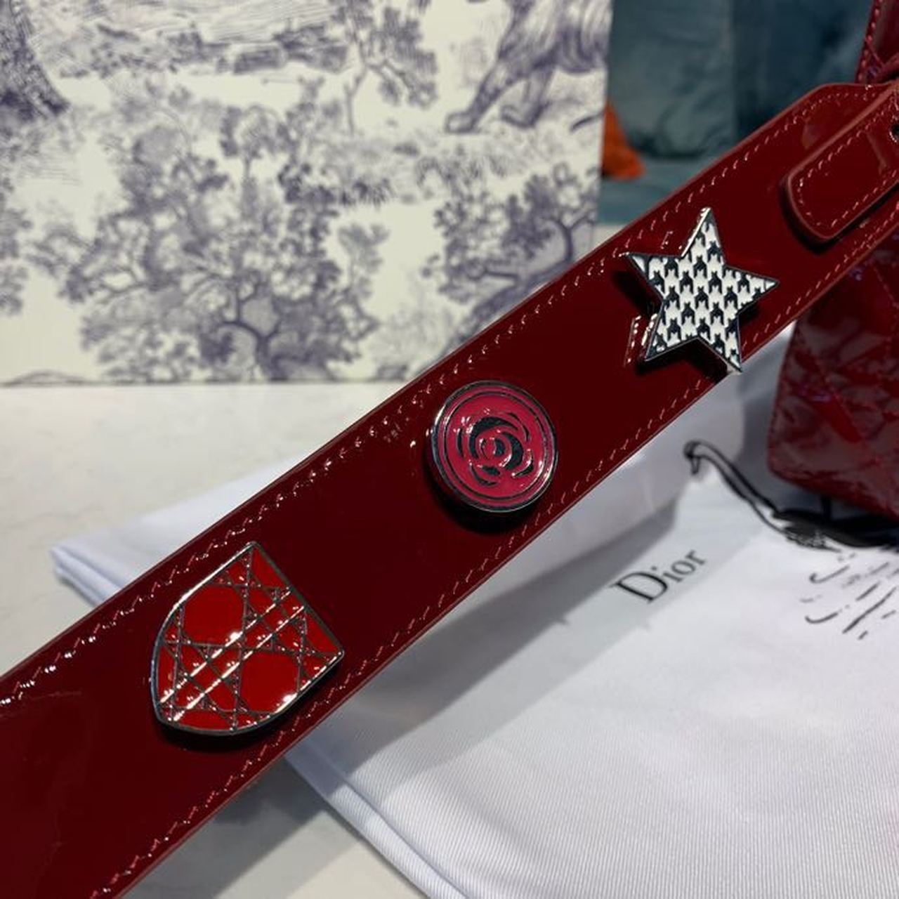 1:1 Replica Christian Dior Small Lady Dior Bag with Chain Gold Toned Hardware Burgundy For Women 20cm/8in CD M0538OWCB_M323 - Image 10