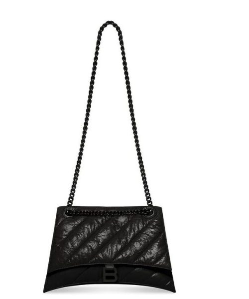 Crush Medium Chain Bag Quilted In Black For Women 12.2in/31cm 716393210IY1000
