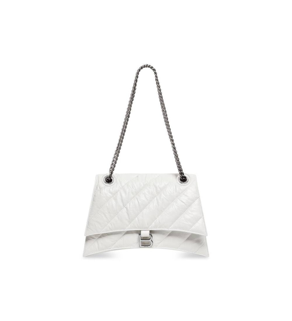 Crush Medium Chain Bag Quilted In Optic White For Women 12.2in/31cm 716393210J09001