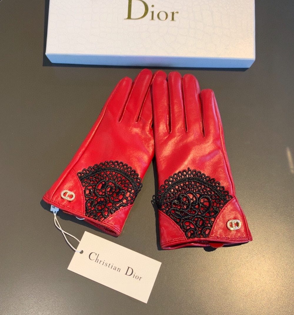 Dior Gloves In Red