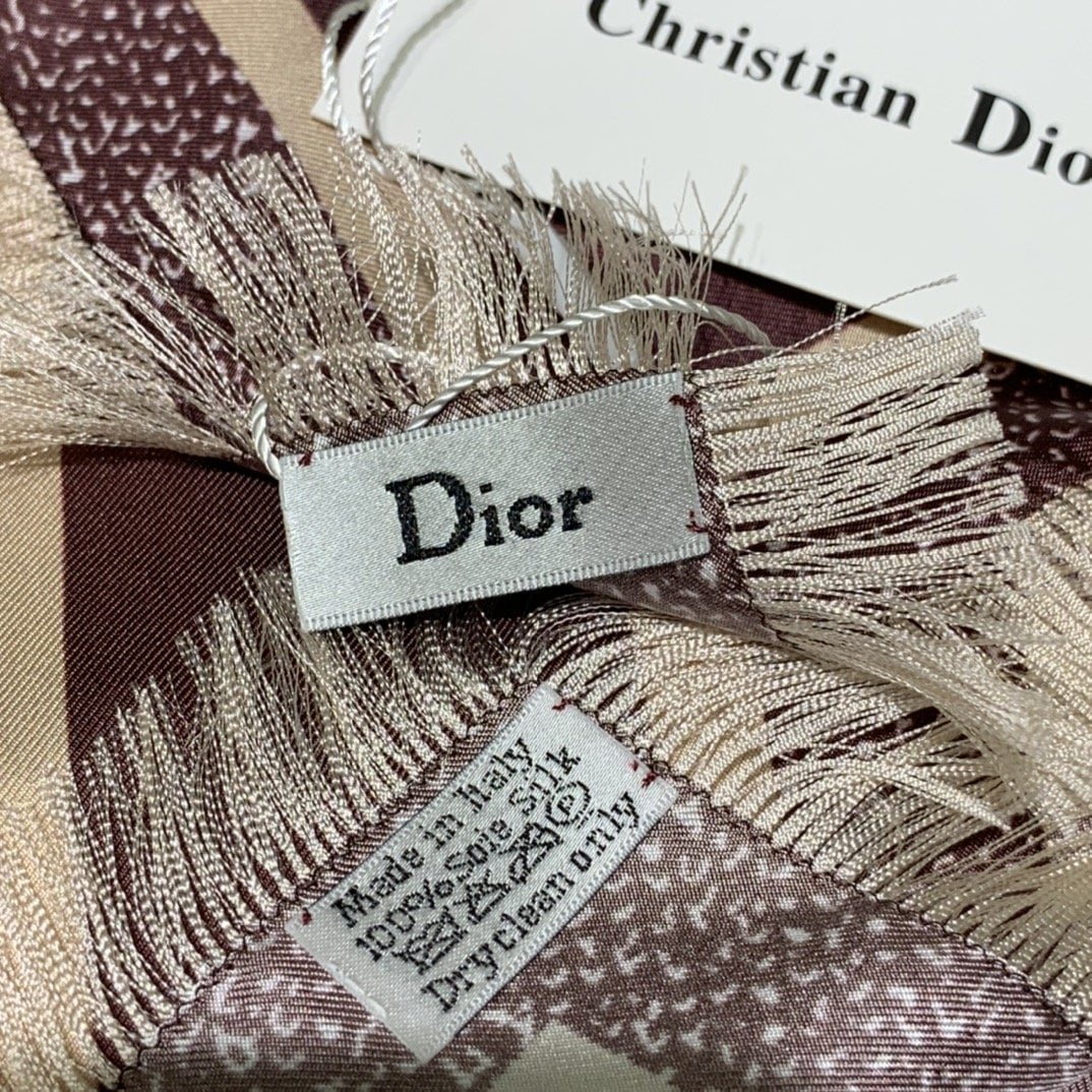 Dior Oblique 90 Square Scarf Brown 35in/90cm - Image 3