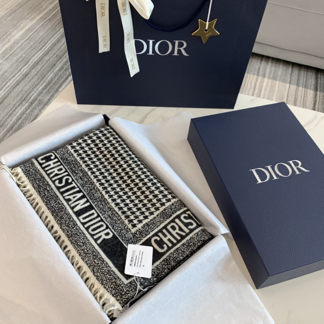 Dior Oblique Blanket Scarf Grey 55in/140cm - Image 2