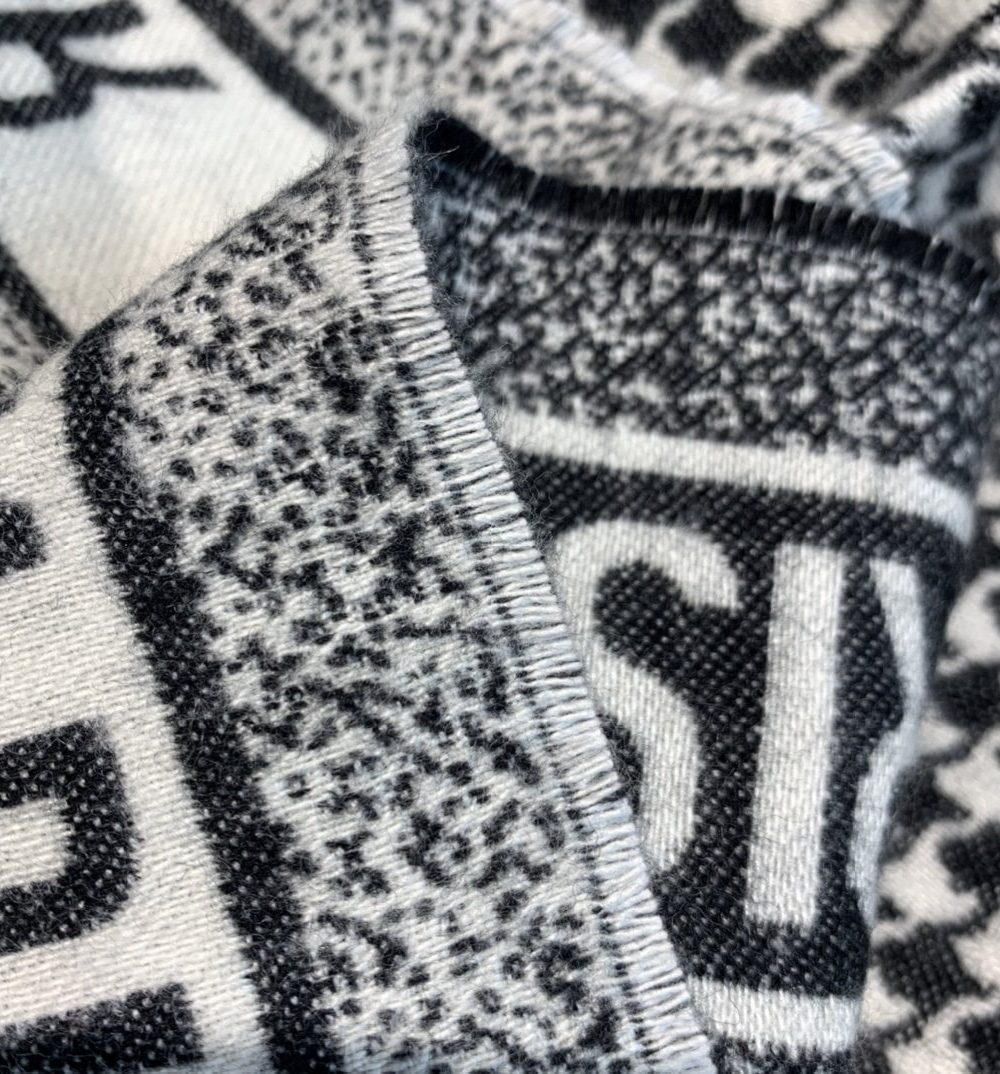 Dior Oblique Blanket Scarf Grey 55in/140cm