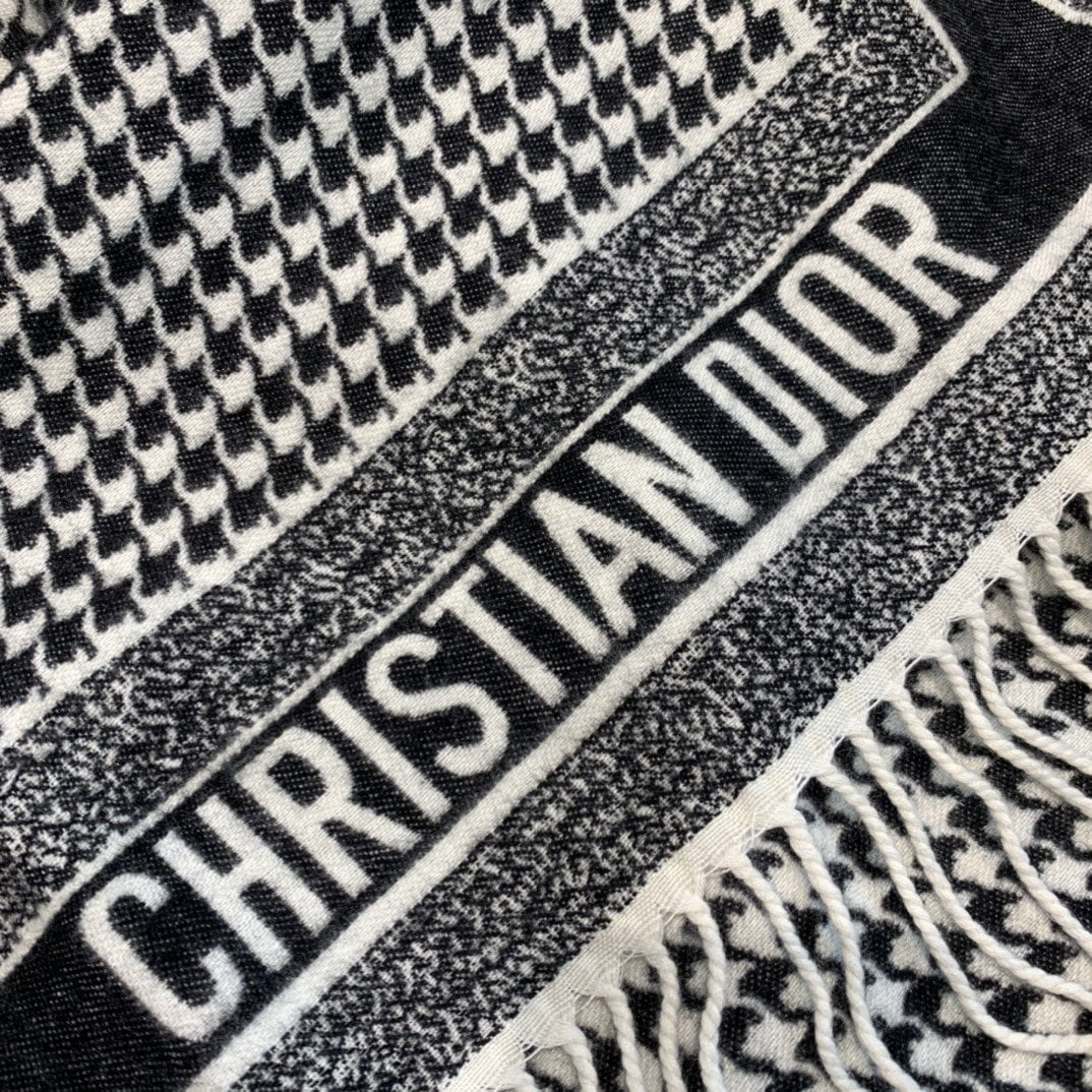 Dior Oblique Blanket Scarf Grey 55in/140cm - Image 5