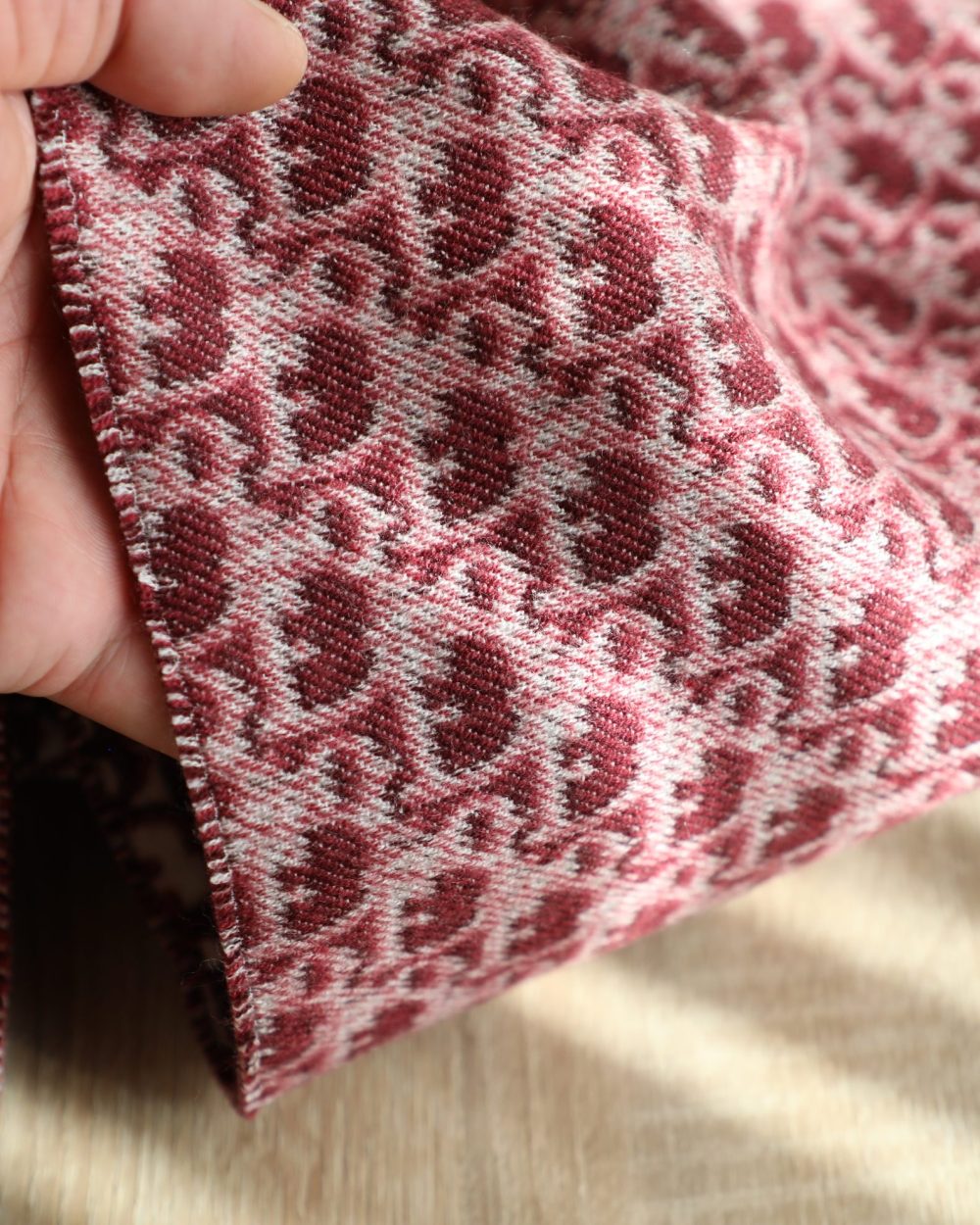 Dior Oblique Burgundy Cashmere Scarf 200cm/79in