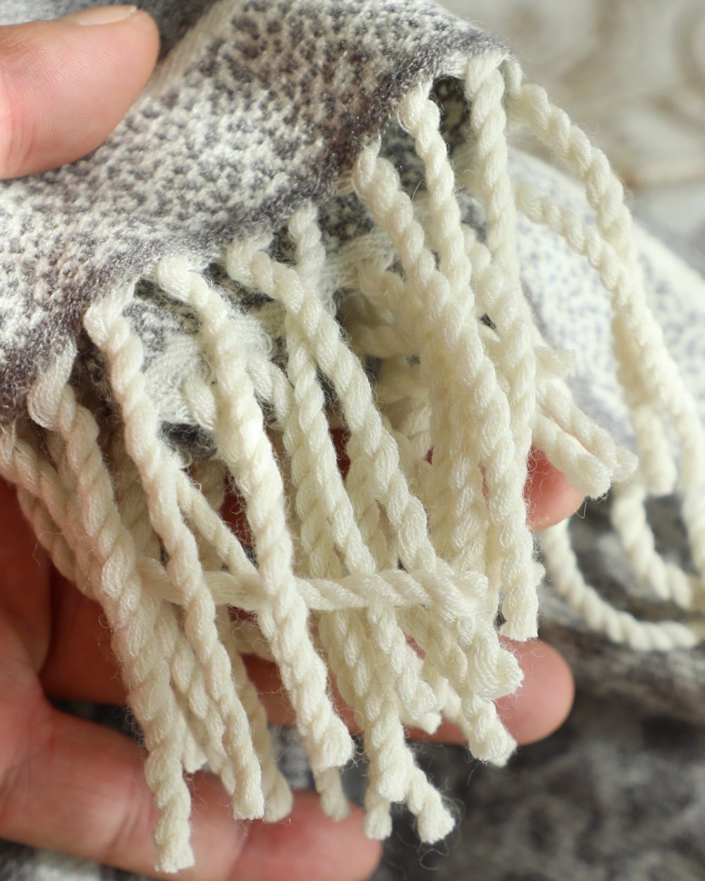 Dior Oblique Grey Cashmere Scarf 200cm/79in