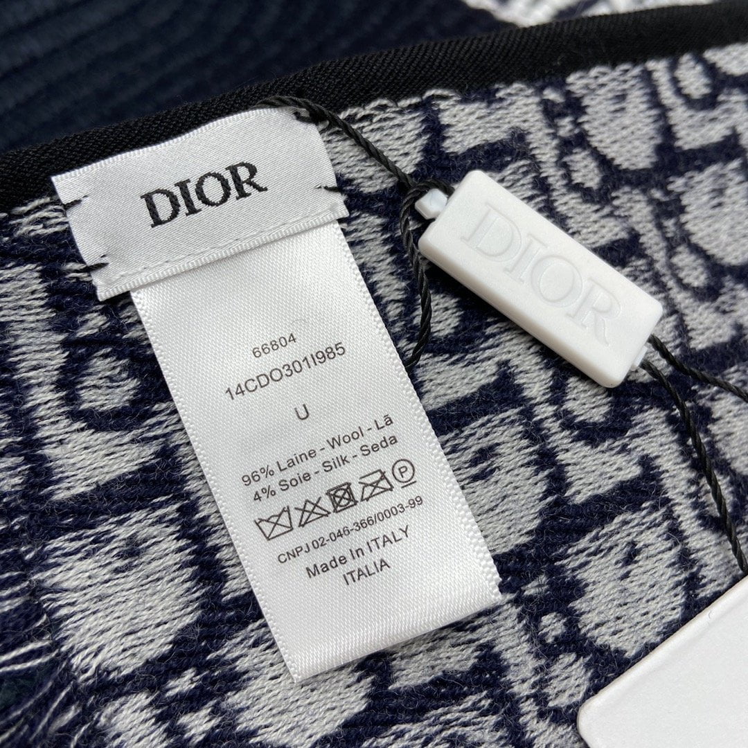 Dior Oblique University Reversible Scarf Blue 79in/200cm - Image 2