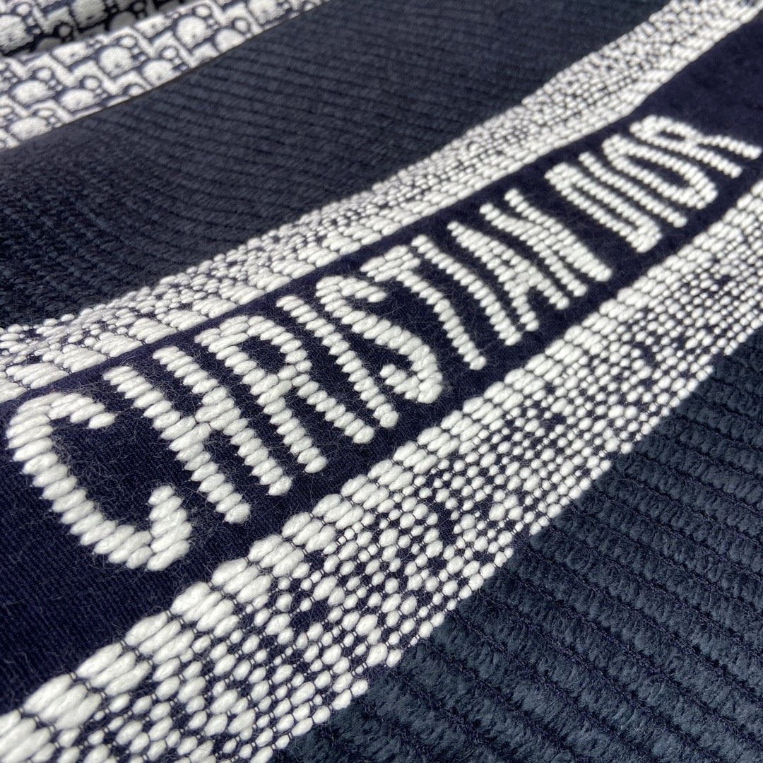 Dior Oblique University Reversible Scarf Blue 79in/200cm - Image 3