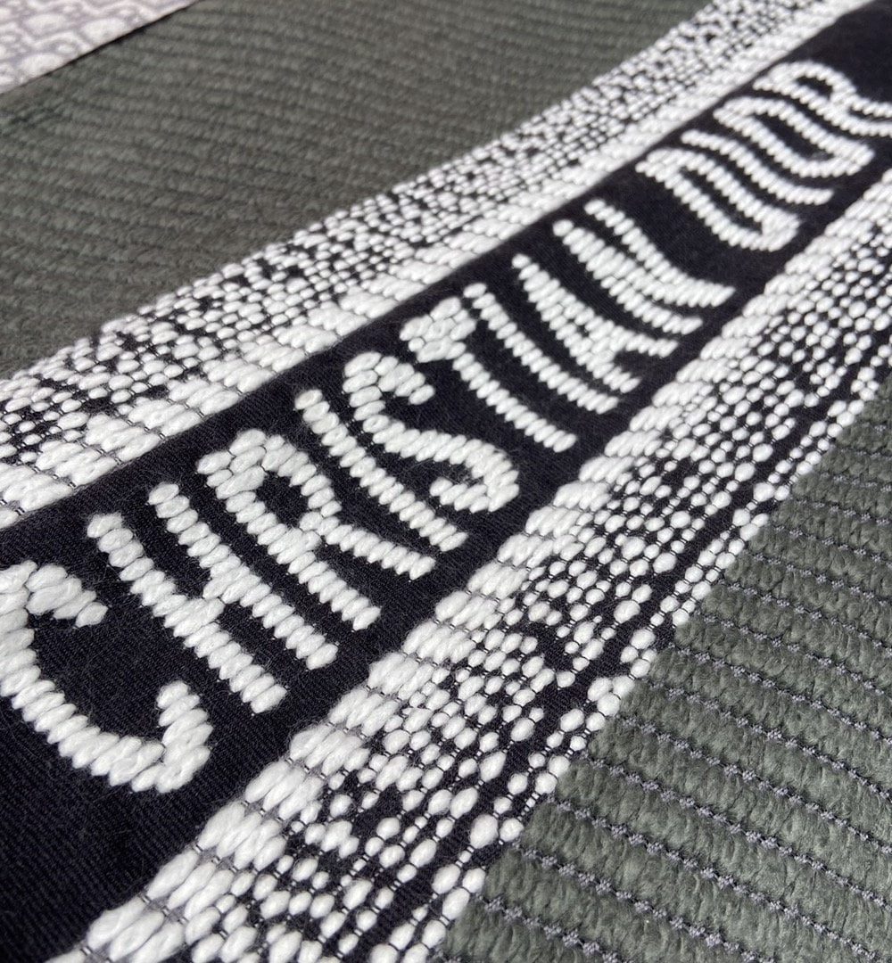 Dior Oblique University Reversible Scarf Green Grey 79in/200cm