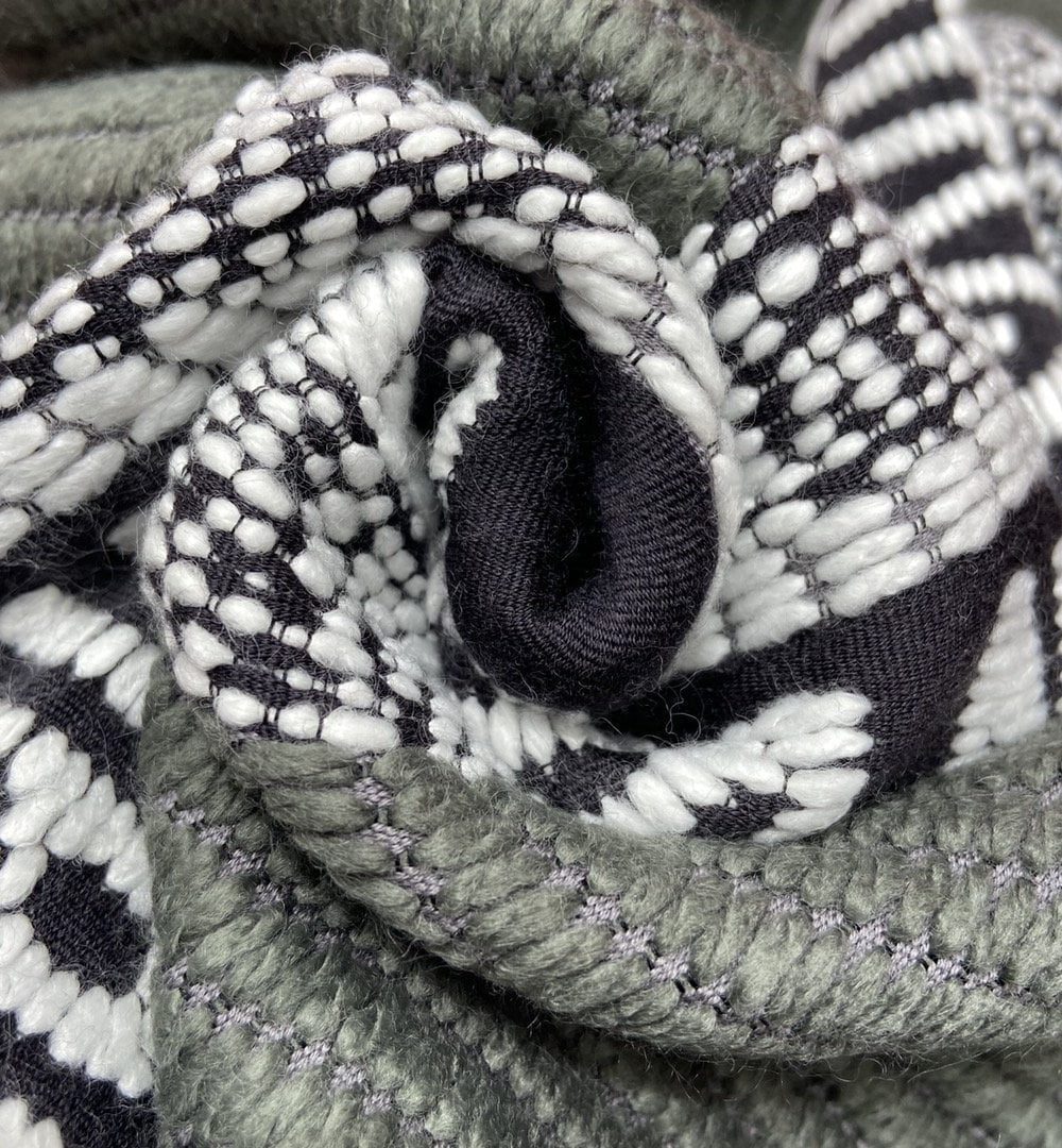 Dior Oblique University Reversible Scarf Green Grey 79in/200cm