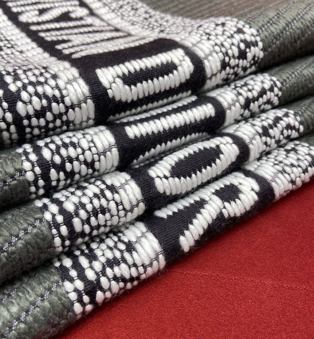 Dior Oblique University Reversible Scarf Green Grey 79in/200cm