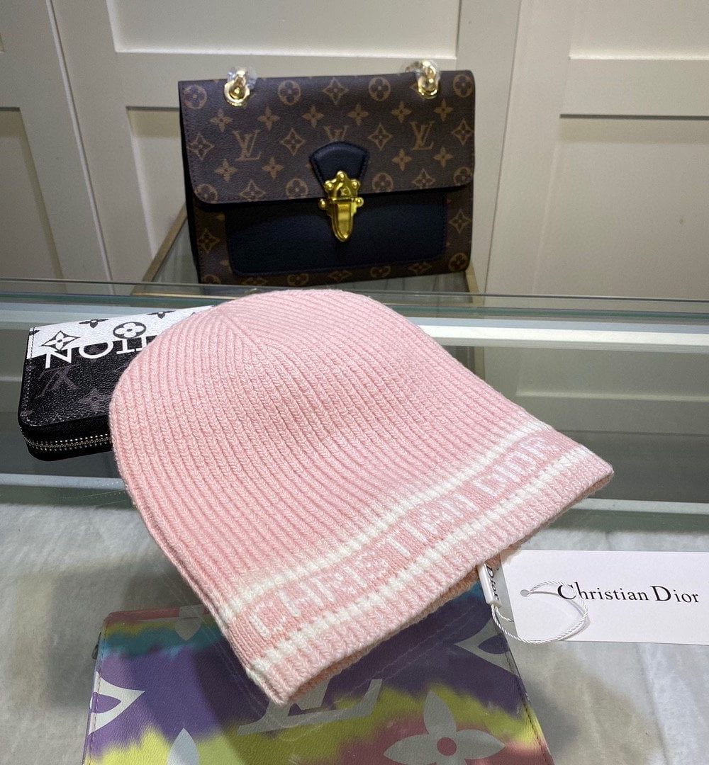 Dior Pompom Beanie In Pink