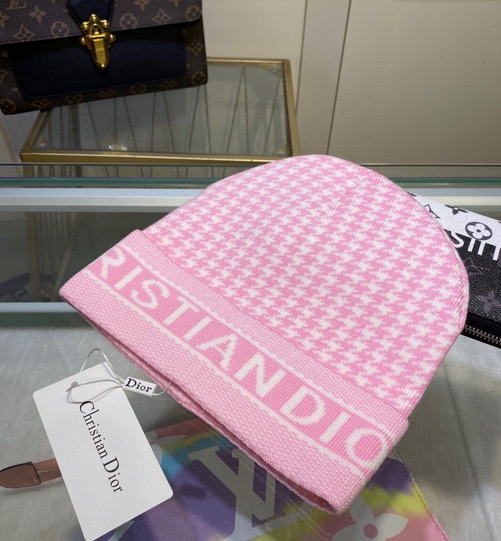 Dior Pompom Beanie In Pink