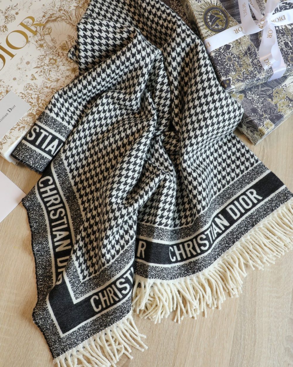 Dior Shawl Square Silk Long Neck Winter Wool Scarf 150cm/59in 