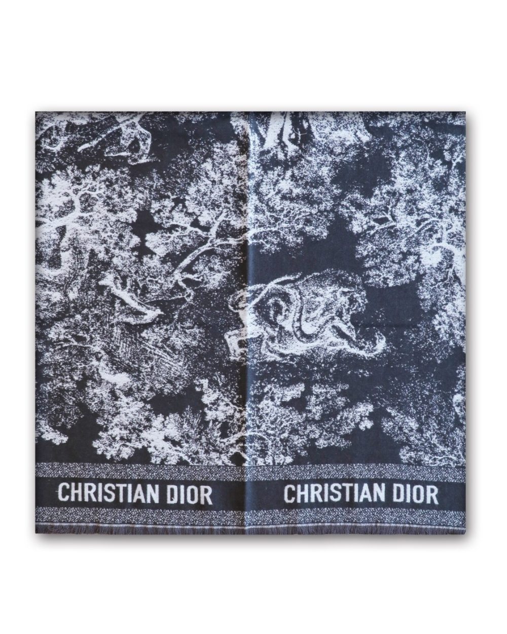 Dior Silk Square Dark Blue Scarf 150cm/71in 