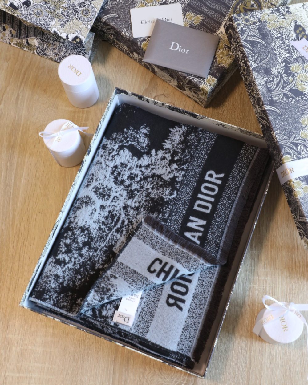 Dior Silk Square Dark Blue Scarf 150cm/71in 