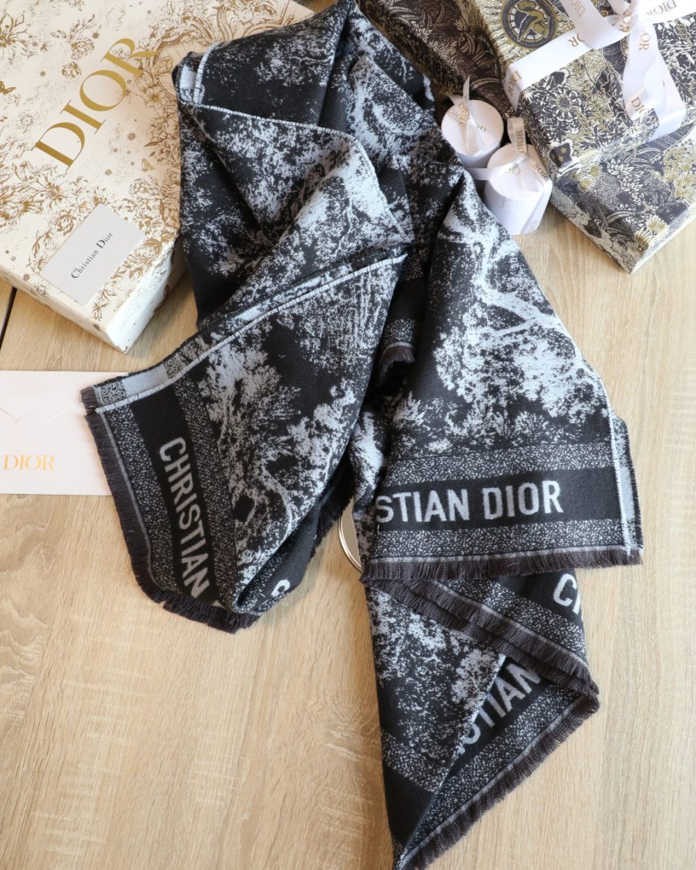 Dior Silk Square Dark Blue Scarf 150cm/71in 