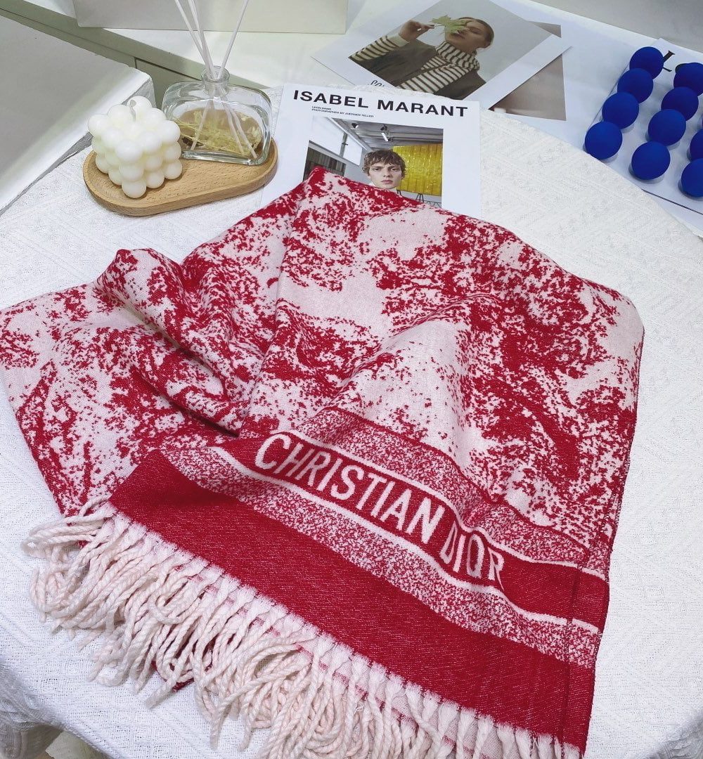 Dior Toile de Jouy Poncho Scarf Pink 71in/180cm 