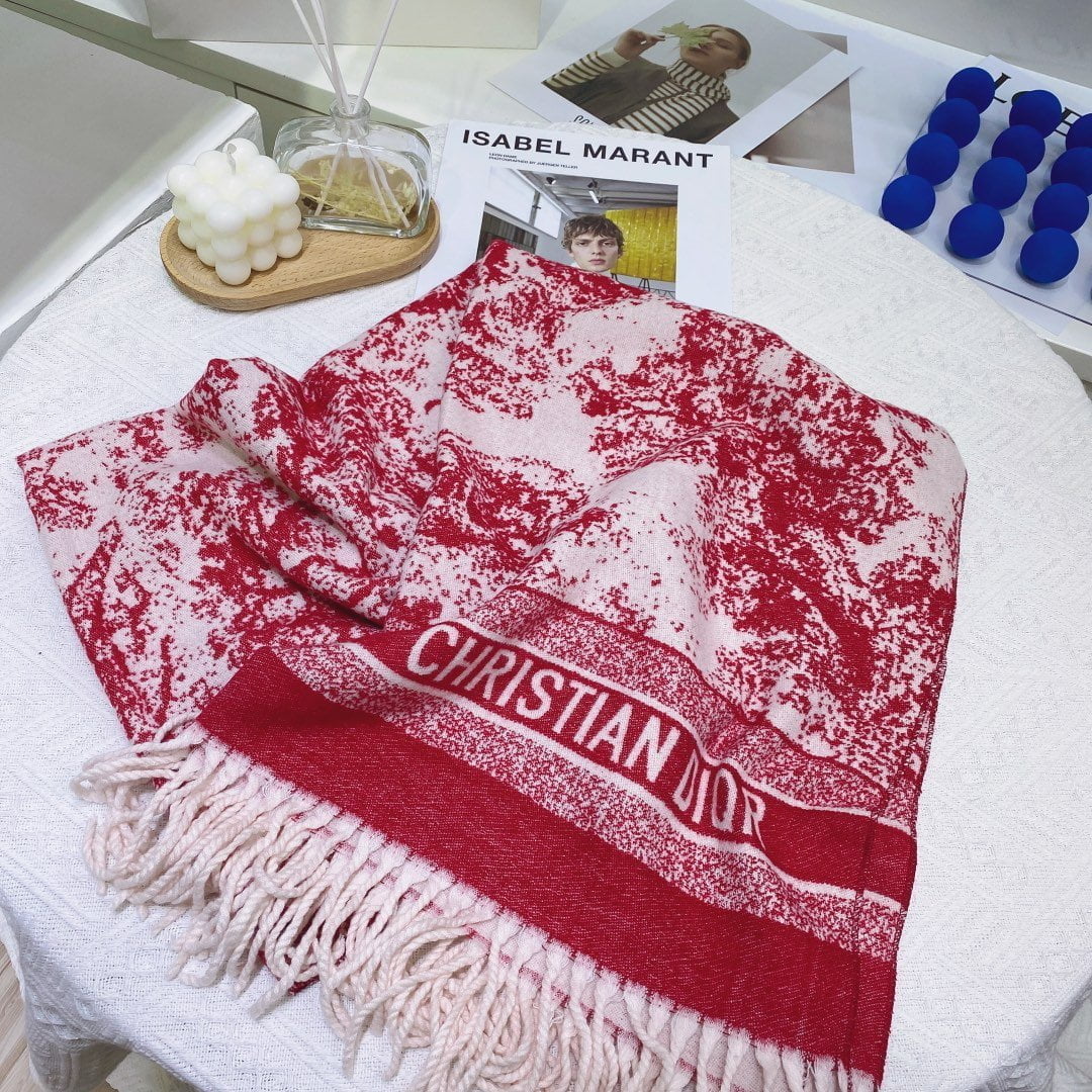 Dior Toile de Jouy Poncho Scarf Pink 71in/180cm - Image 2