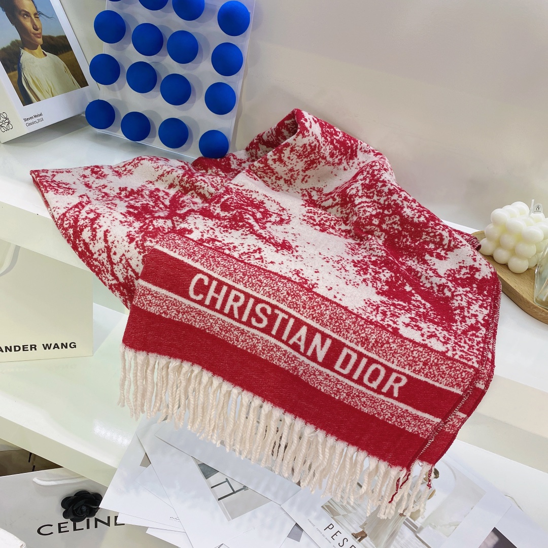 Dior Toile de Jouy Poncho Scarf Pink 71in/180cm - Image 3