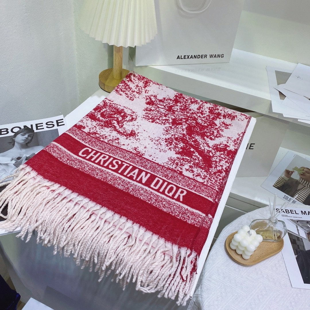 Dior Toile de Jouy Poncho Scarf Pink 71in/180cm