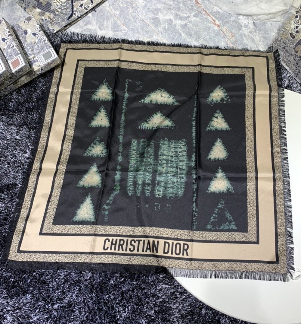 Dior Zodiac Fantastico 90 Square Scarf Blue/Brown 35in/90cm 