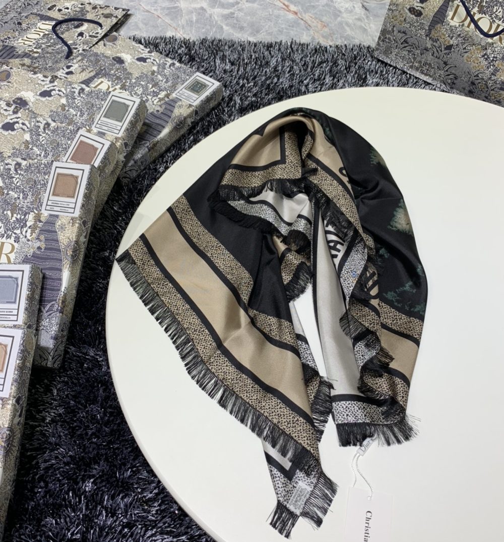 Dior Zodiac Fantastico 90 Square Scarf Blue/Brown 35in/90cm 