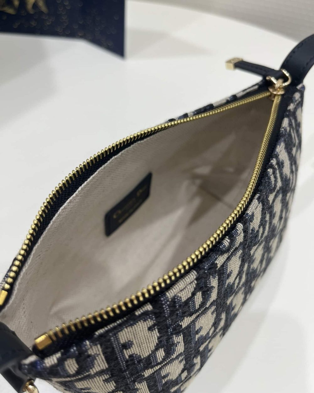 1:1 Replica Diortravel Nomad Pouch Blue For Women 6in/ 15cm