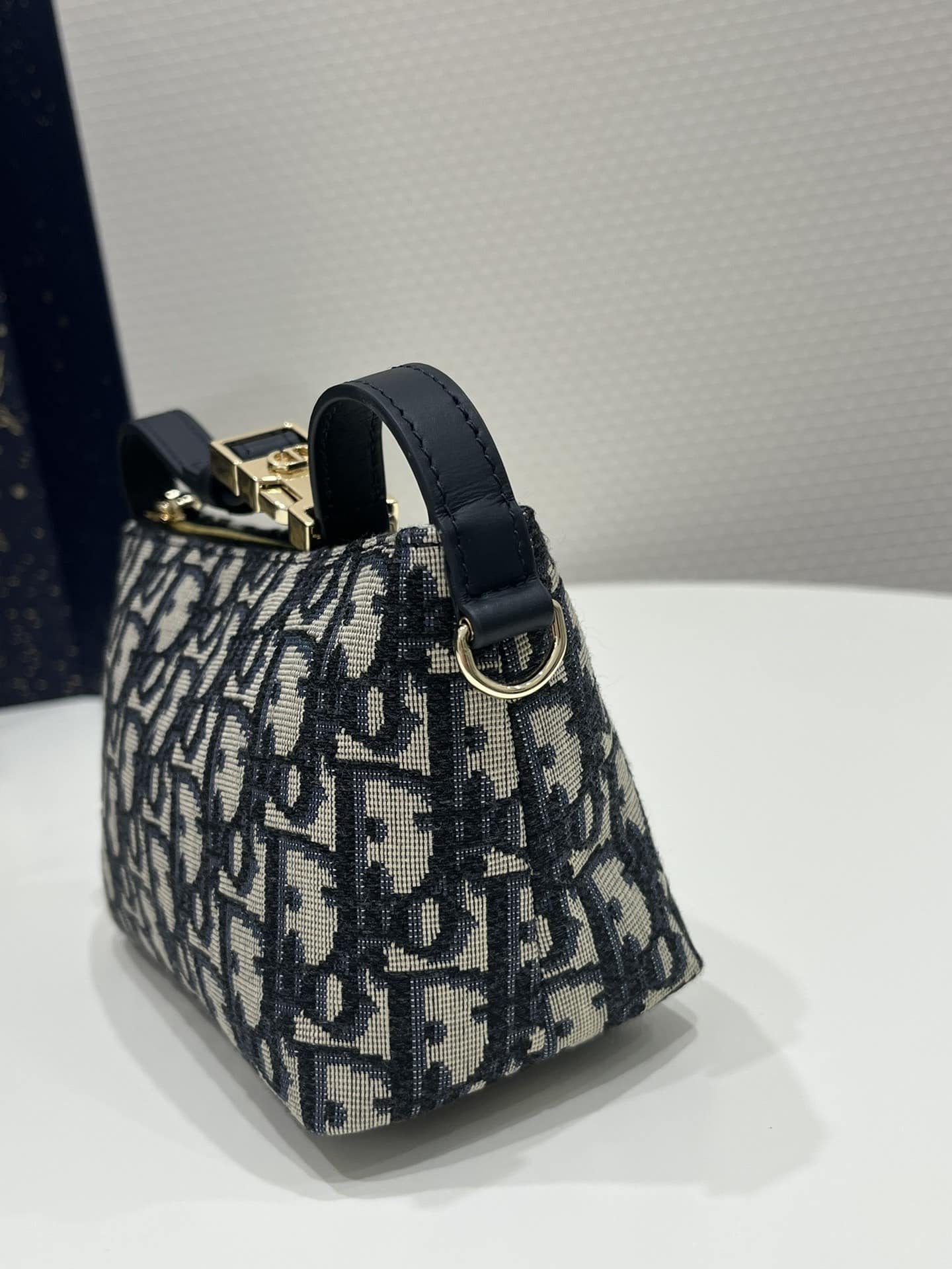 1:1 Replica Diortravel Nomad Pouch Blue For Women 6in/ 15cm - Image 6