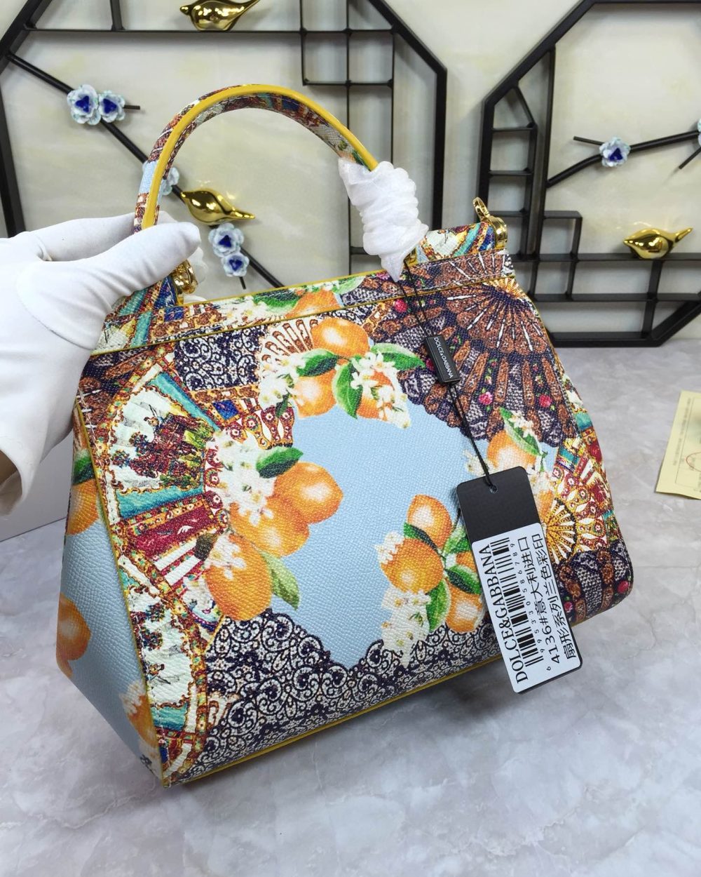 Dolce & Gabbana 90s Sicily Bag With Logo Print Multicolor For Women 10.2in/26cm DG