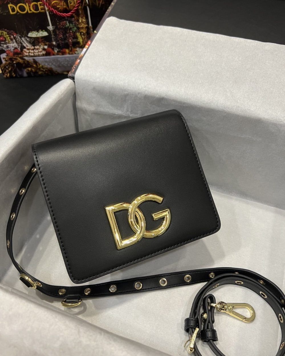 Dolce & Gabbana Crossbody 3.5 Bag Black For Women 6.9in/18cm DG BB7037AW57680999