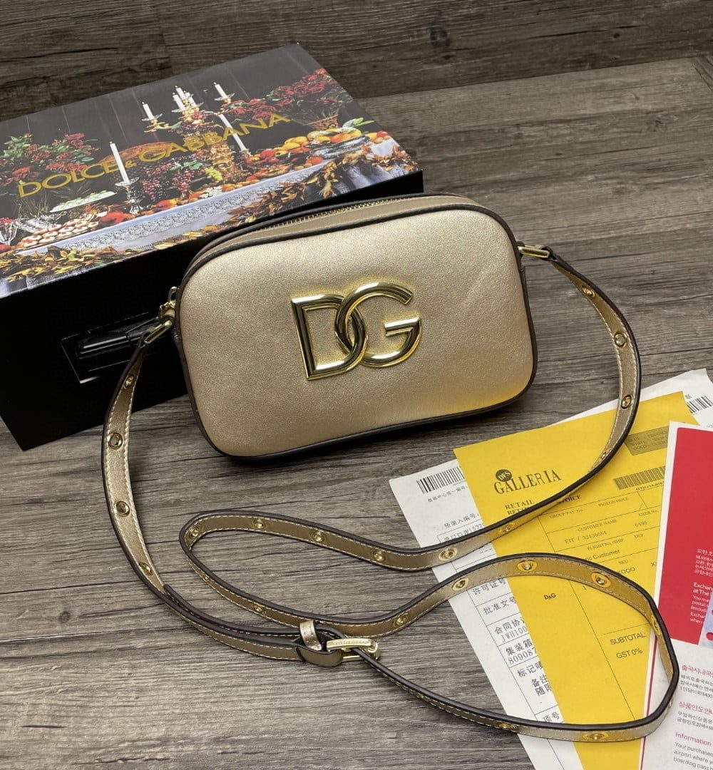 Dolce & Gabbana Crossbody 3.5 Bag Gold For Women 7.5in/19cm DG