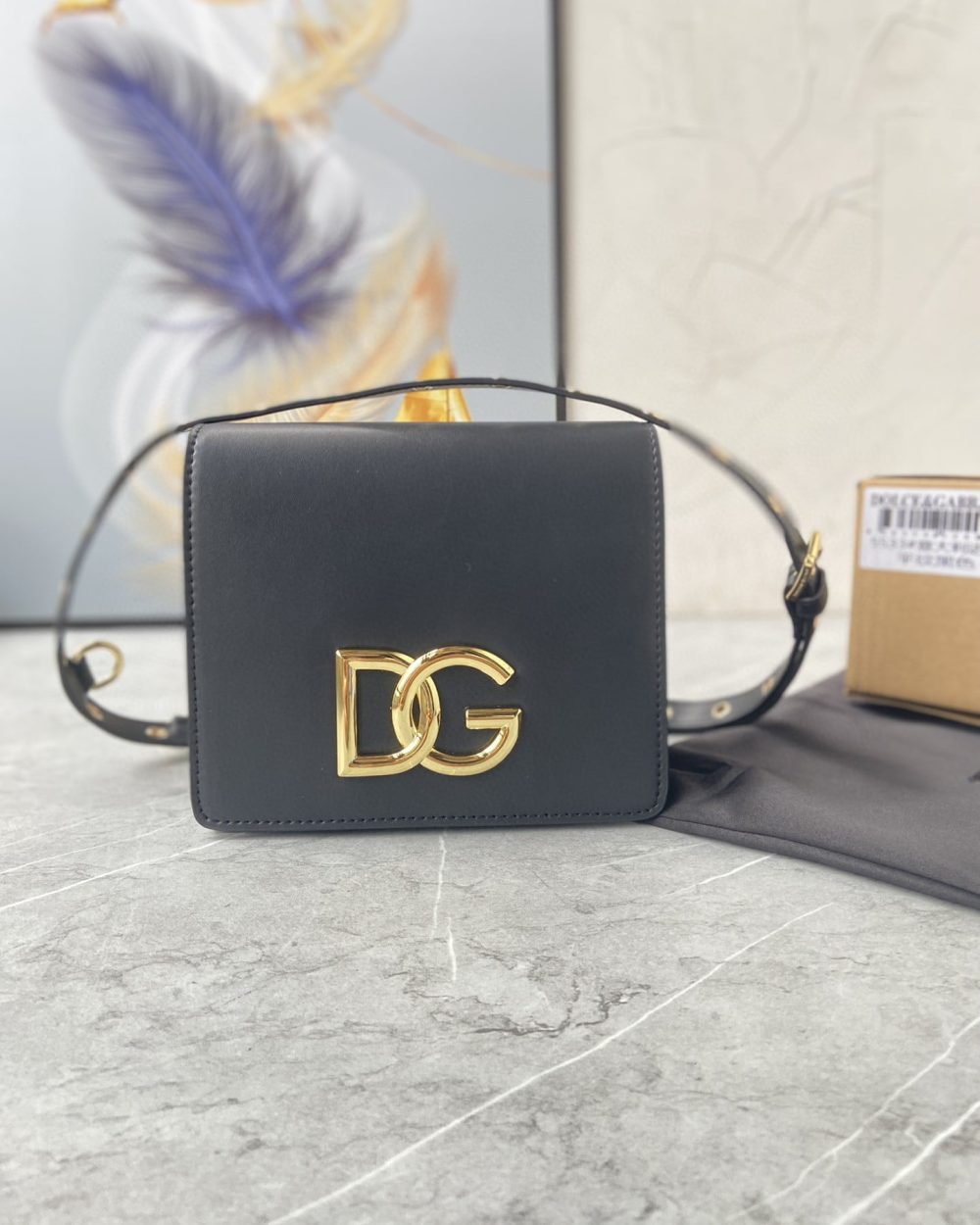 Dolce & Gabbana Crossbody 3.5 Bag Grey For Women 6.9in/18cm DG