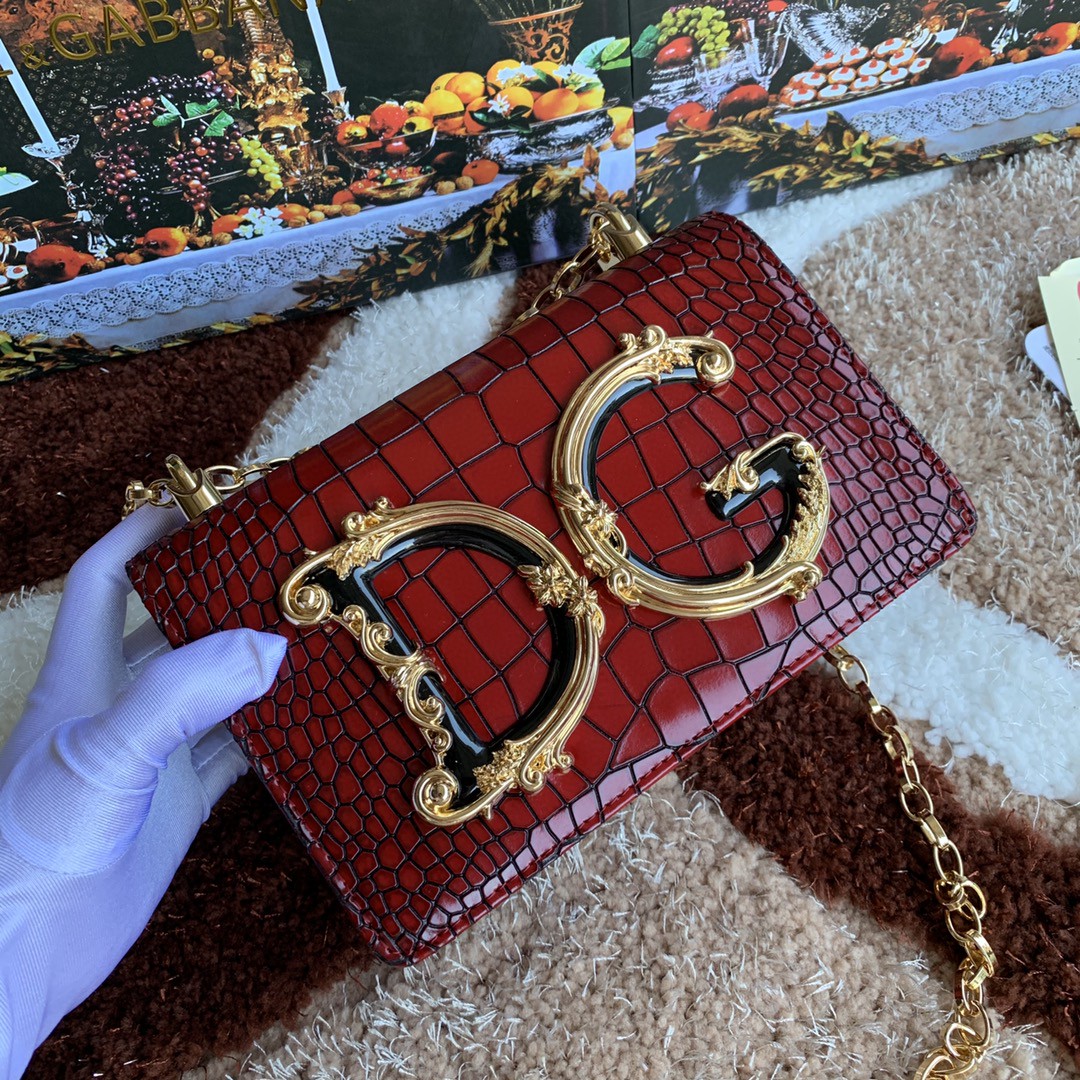 Dolce & Gabbana DG Girls CrossBody Bag Burgundy For Women 8.3in/21cm DG - Image 4