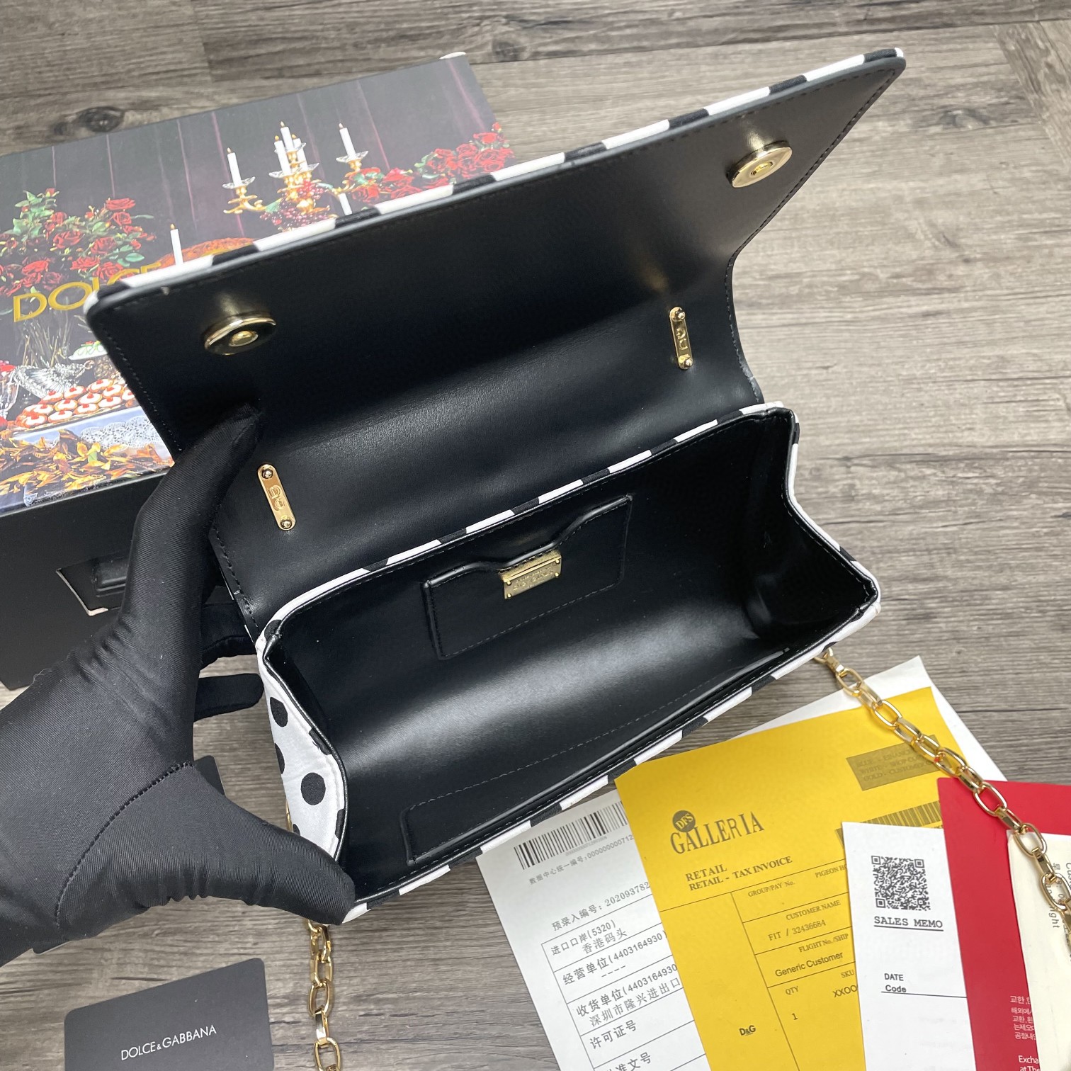 Dolce & Gabbana DG Girls CrossBody Bag With Polka Dots White For Women 8.3in/21cm DG - Image 3