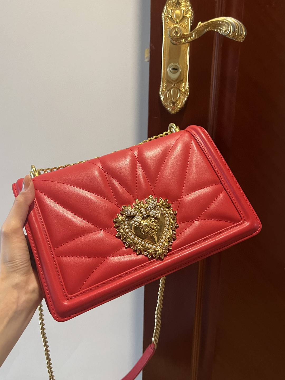 Dolce & Gabbana Large Devotion Bag In Quilted Nappa Red For Women 10in/26cm DG BB6651AV96787124 - Image 8