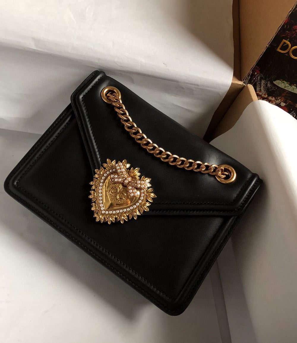 Dolce & Gabbana Medium Devotion Bag Black For Women 8.1in/20.5cm DG
